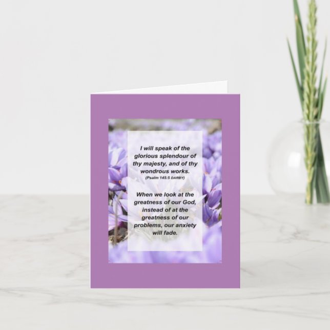 Psalm 145:5 Ich werde von dem Glorreichen deines H Karte (Vorderseite)