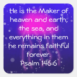 Psalm 146:6 Pink-Quallen-Aufkleber Quadratischer Aufkleber