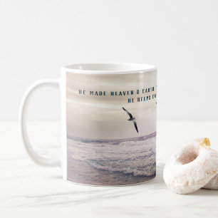 Psalm 146:6 Strandwellen und Möwen-Fotografie Kaffeetasse