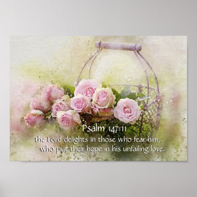 Psalm 147:11 Hope in His unfailing Love, Bible Poster (Vorne)