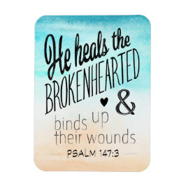 Psalm 147:3 Er heilt die Brokenherzen Magnet