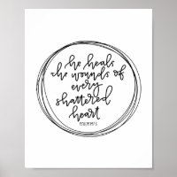 Psalm 147:3 - Er heilt die Wunden - Poster
