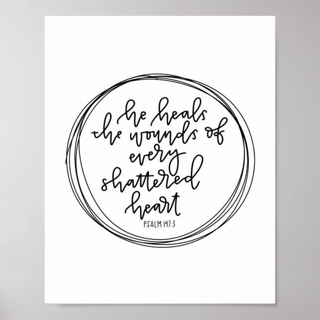 Psalm 147:3 - Er heilt die Wunden - Poster (Vorne)