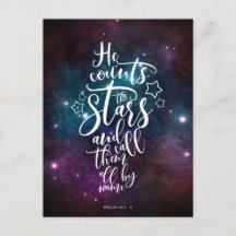 Psalm 147:4-5 Er zählt das Verse der Sterne-Bibel