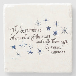 Psalm 147 4 Stars Christliche Bibelverse-Schrift Steinuntersetzer