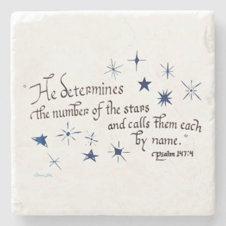 Psalm 147 4 Stars Christliche Bibelverse-Schrift Steinuntersetzer