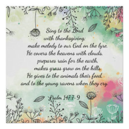 Psalm 147:7-9 poster