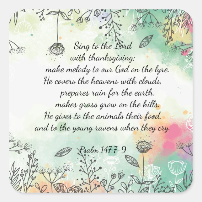 Psalm 147 quadratischer aufkleber (Vorderseite)