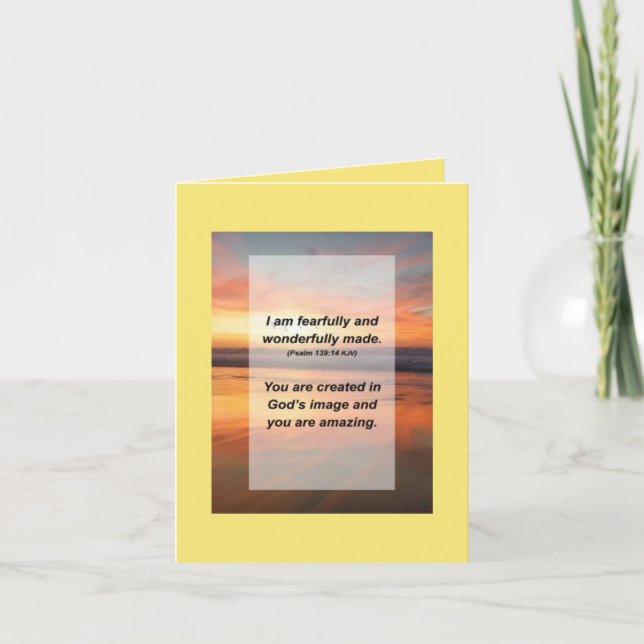 Psalm 149:14 Ich bin furchtbar und wunderbar gemac Karte (Vorderseite)