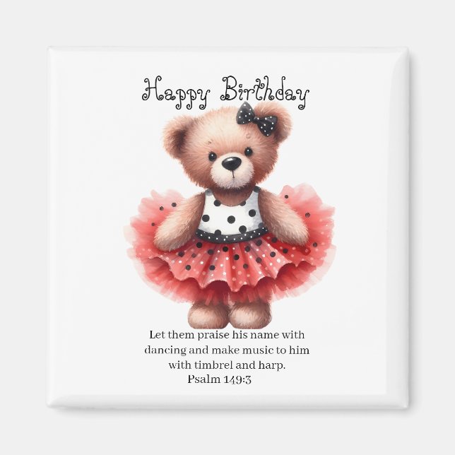 Psalm 149:3 Teddy Ballerina Magnet (Vorne)