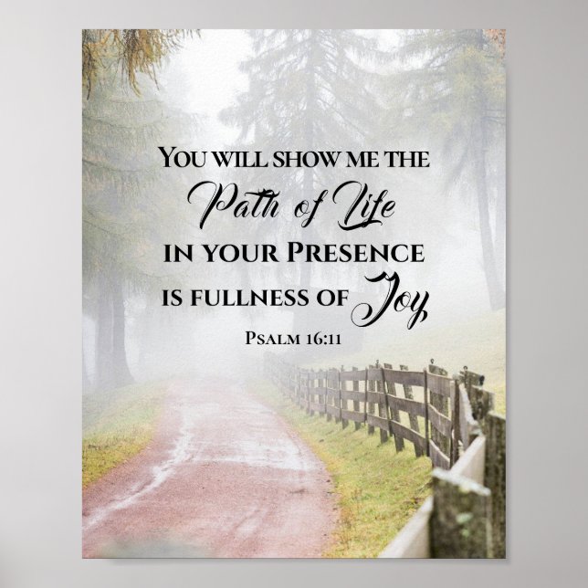 Psalm 16:11 Sie zeigen mir den Weg des Lebens Poster (Vorne)