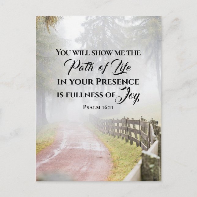 Psalm 16:11 Sie zeigen mir den Weg des Lebens Postkarte (Vorderseite)