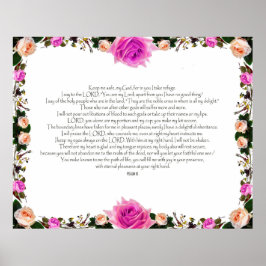 Psalm 16, Bibelverse, Wanddekoration Poster