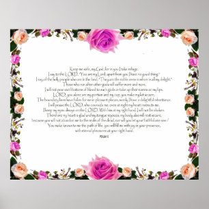 Psalm 16, Bibelverse, Wanddekoration Poster