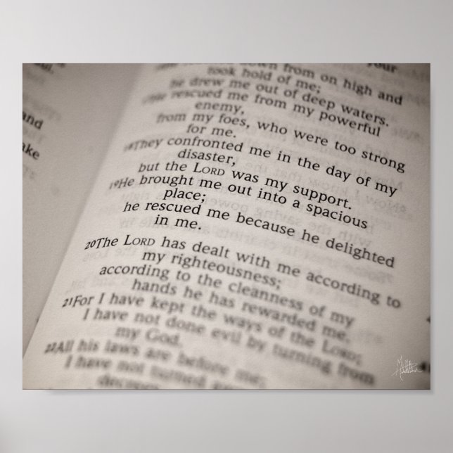 Psalm 18:19 [Drucken] Poster (Vorne)