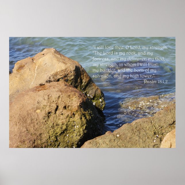 Psalm 18:1,2 Schrift Drucken Poster (Vorne)