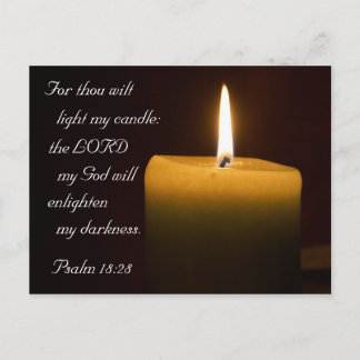 Psalm 18:28 Candle Postkarte