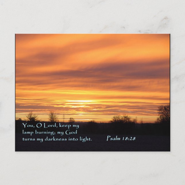 Psalm-18:28 Sonnenaufgang Postkarte (Vorderseite)