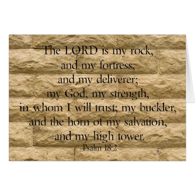 Psalm 18:2 Der Herr ist mein Felsen und meine Fest (Vorderseite (Horizontal))