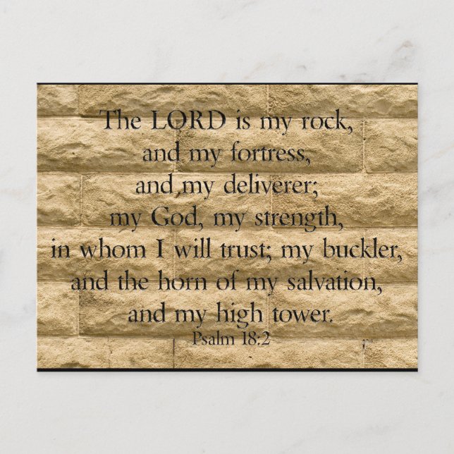 Psalm 18:2 Der Herr ist mein Felsen und meine Fest Postkarte (Vorderseite)