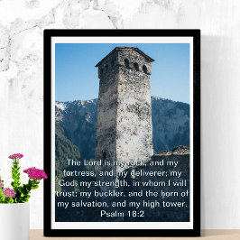 Psalm 18:2 Der Herr ist mein Rock KJV Bibelwall Ar Poster