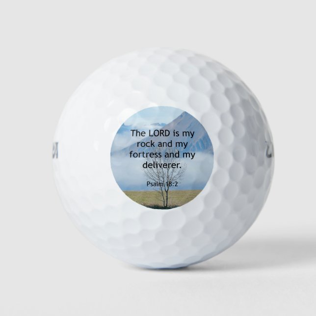 Psalm 18:2, Schrift (größerer Text) Golfball (Vorderseite)
