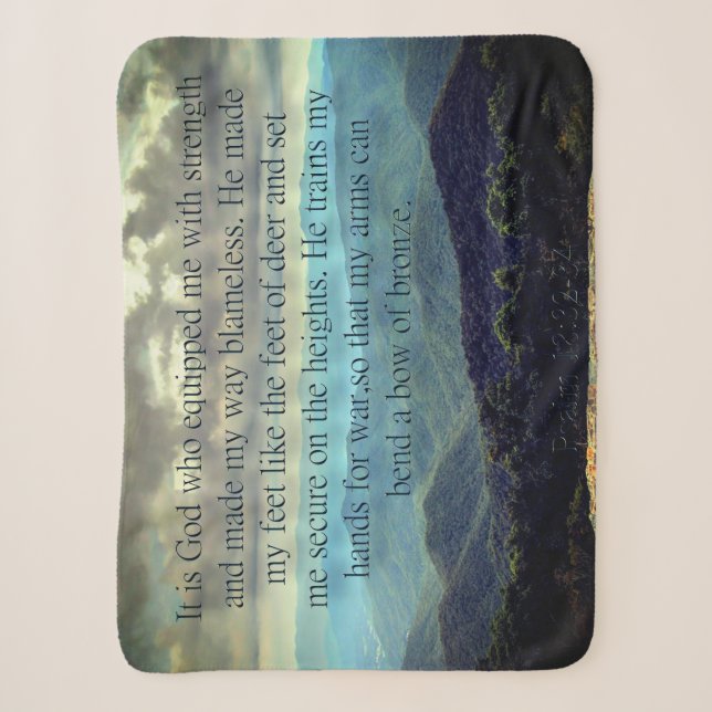 Psalm 18:32-34 Vlies-Decke Sherpadecke (Vorderseite)
