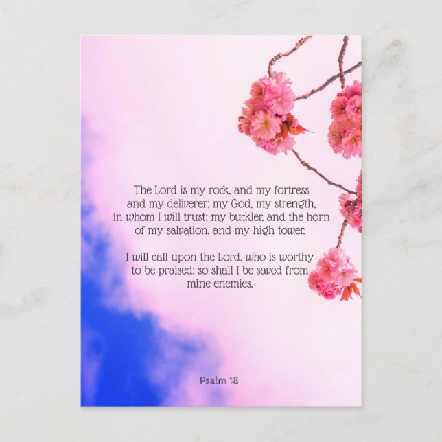 Psalm 18, Christliche Postkarte (Vorderseite)