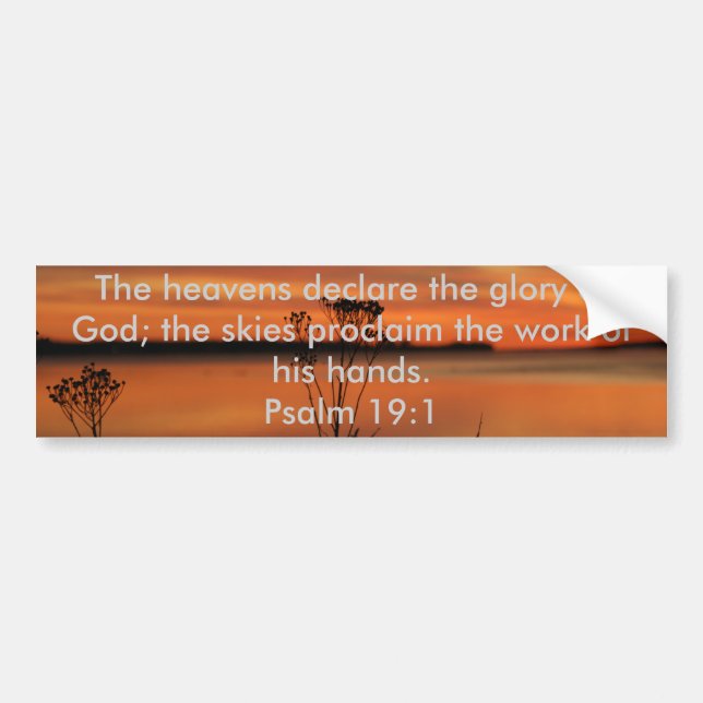 PSALM-19:1 BIBEL-SCHRIFTS-HIMMEL ERKLÄREN RUHM AUTOAUFKLEBER (Vorne)