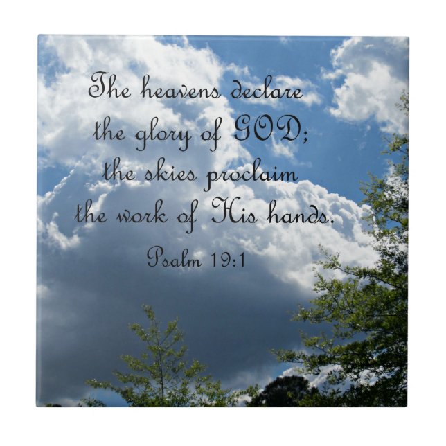 Psalm 19:1 Die Himmel verkünden die Herrlichkeit G Fliese (Vorderseite)