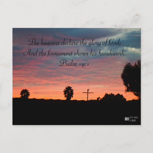 Psalm 19:1 Sunset Postkarte (Vorderseite)