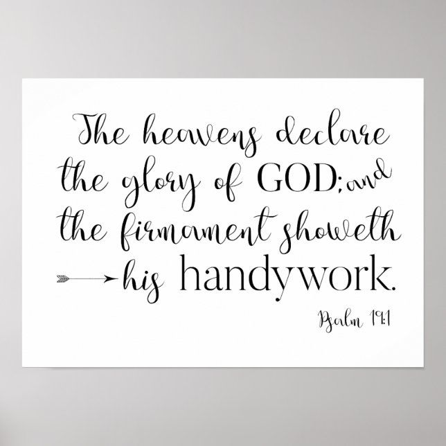 Psalm 19:1 Typografie-Plakat Poster (Vorne)