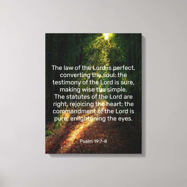 Psalm 19:7-8 Canvas Print Leinwanddruck (Vorderseite)