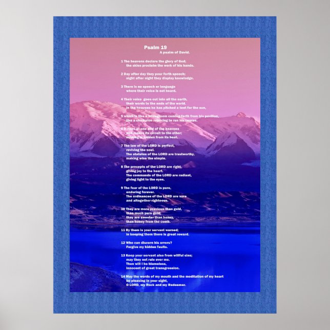 Psalm 19 Poster (Vorne)