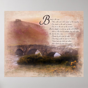 Psalm-1:1 - 3 Blessed ist der Mann - Ermutigung Poster