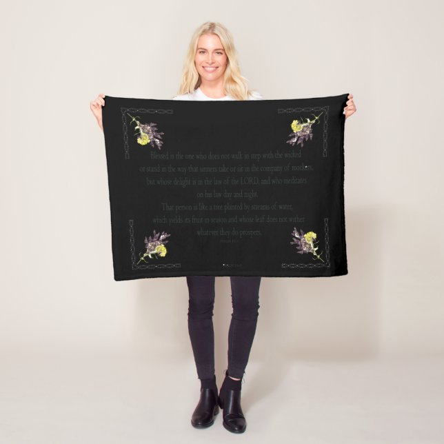 PSALM 1:1-3 Botanic Design Fleecedecke (Beispiel)