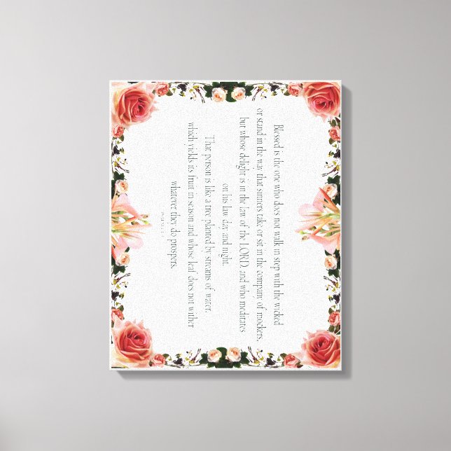 PSALM 1:1-3 Botanic Design, Leinwanddruck (Vorderseite)