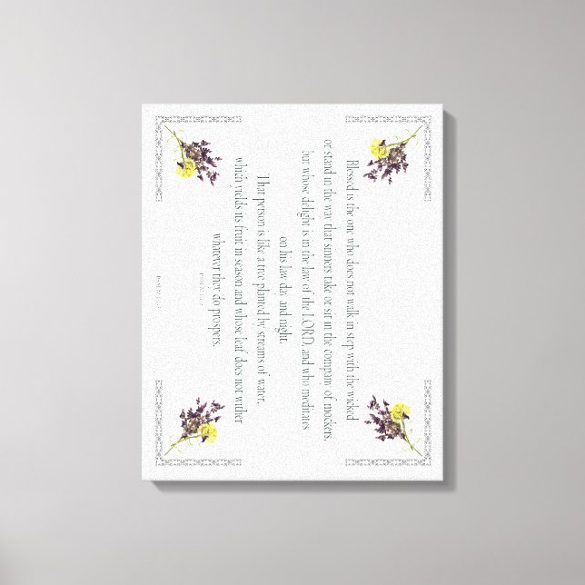 PSALM 1:1-3 Botanic Design, Leinwanddruck (Vorderseite)