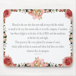 PSALM 1:1-3 Botanic Design Mousepad