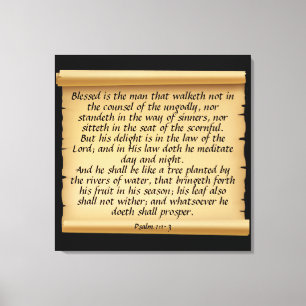 Psalm 1:1-3 Canvas Print Leinwanddruck