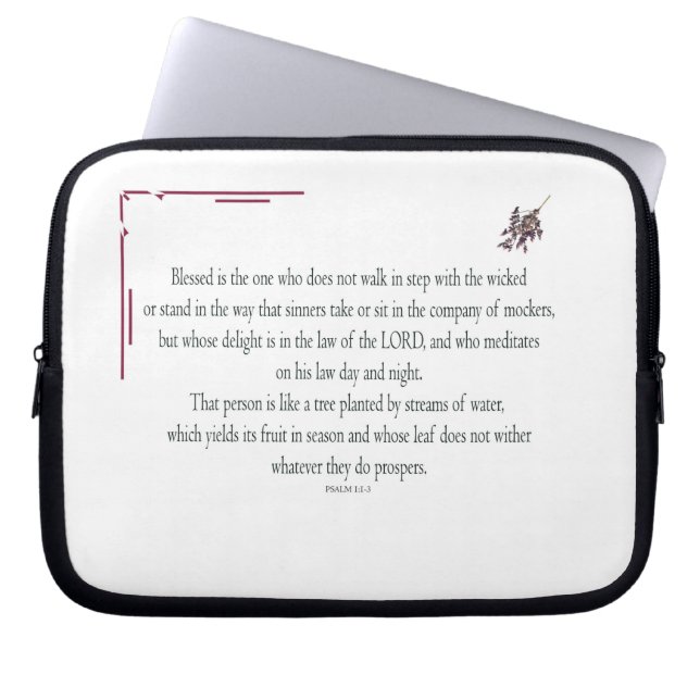 Psalm 1:1-3, gesegnet ist derjenige, der laptopschutzhülle (Vorderseite)