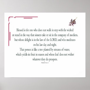 Psalm 1:1-3, gesegnet ist derjenige, der poster