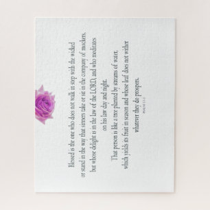 PSALM 1:1-3 mit Lila Blume