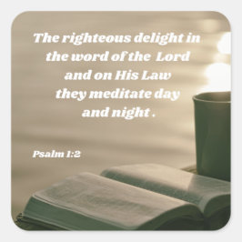Psalm 1:2 Bibelstudium Verse Quadratischer Aufkleber
