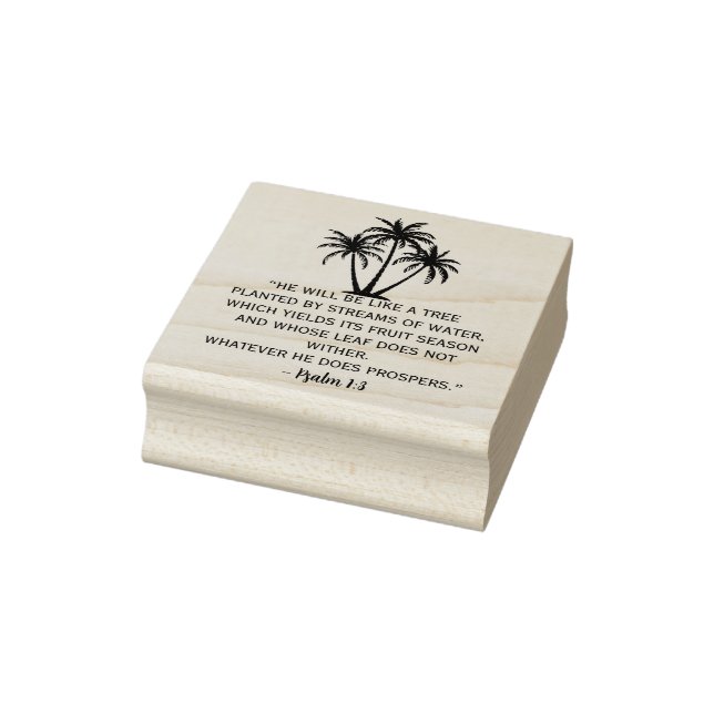 Psalm 1:3 Palm Tree Gummistempel (Stempel)