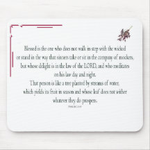 Psalm 1 Art - Gesegnet Recht mit Blumendesign