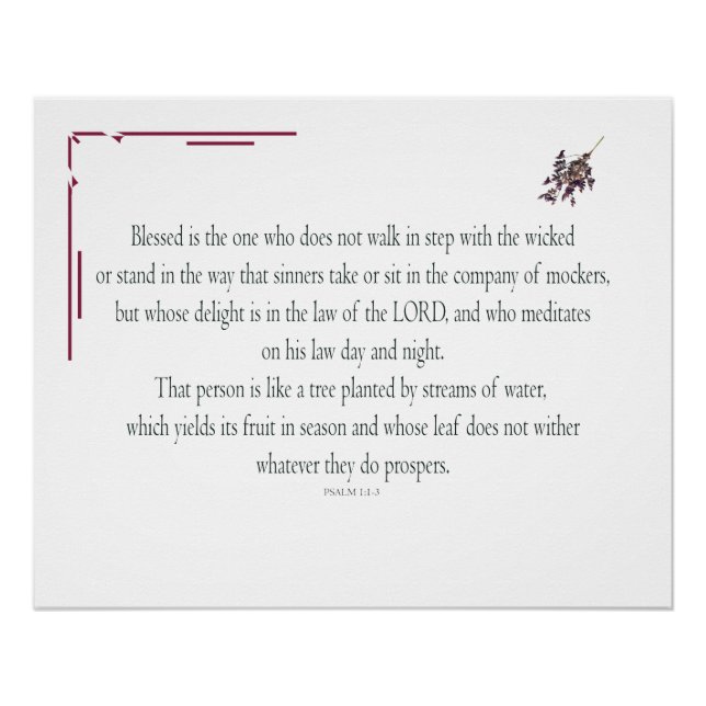 PSALM 1, does not walk in step with the wicked Poster (Vorderseite)