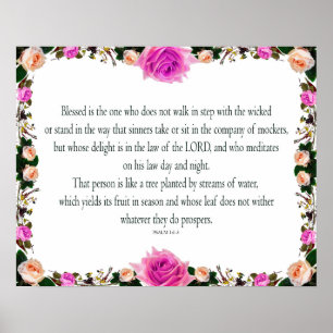 Psalm 1, does not walk in step with the wicked, poster