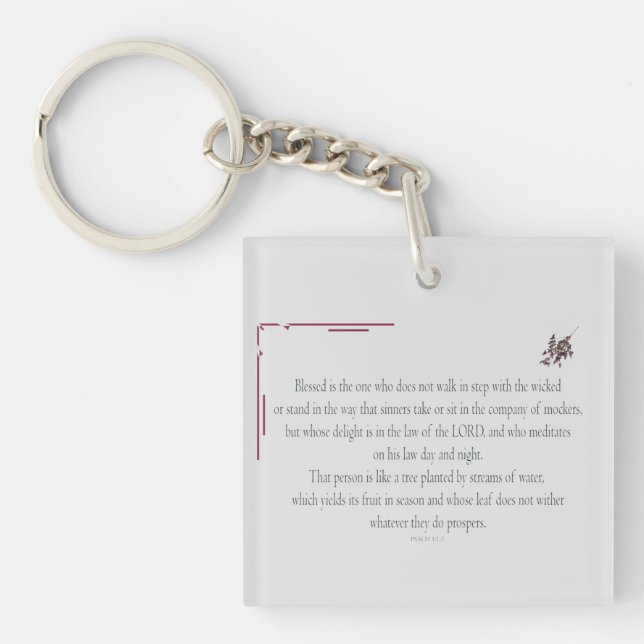 PSALM 1, does not walk in step with the wicked Schlüsselanhänger (Vorderseite)