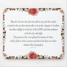 Psalm 1, Flower borders Mousepad